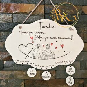 Placa - Aniversários da Família